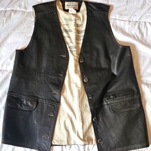 Men's leather vest large